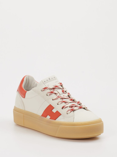 Hogan – Sneaker aus Leder-Mix in Cremeweiß