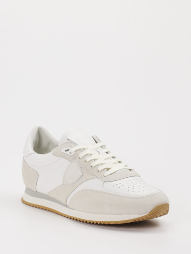 Philippe Model – Sneaker aus Velour/Leder Offwhite