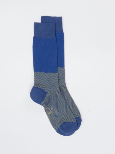 Alto Milano – Kniestrümpfe aus Baumwolle Kobaltblau