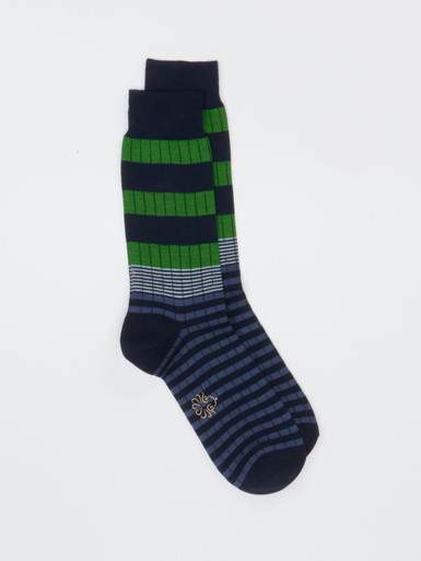 Alto Milano – Crew-Socken aus Baumwolle mit Blockstreifen