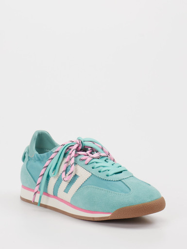 Back 70 – Sneaker aus Velour/Textil in Türkisgrün