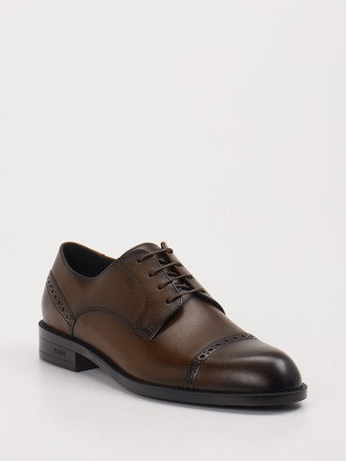Boss – Derby-Schnürschuh aus Kalbleder dunkelbraun