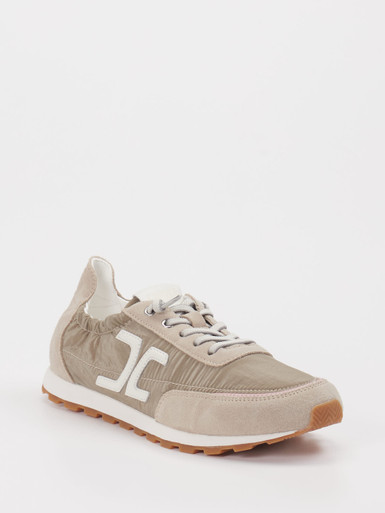 Candice Cooper – Sneaker aus Velour/Textil in Beige