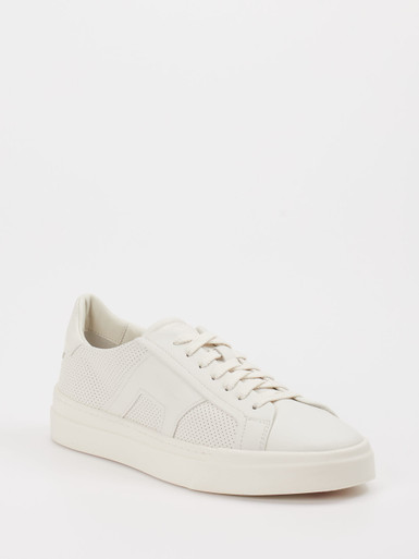 Santoni – Sneaker aus Kalbleder in Off-White