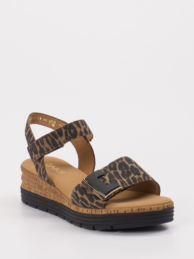 Gabor Comfort – Sandaletten aus Leder mit Animalprint
