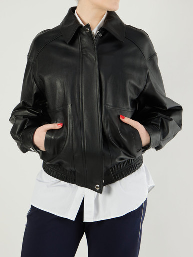 Hogan – Blouson aus Leder in Schwarz