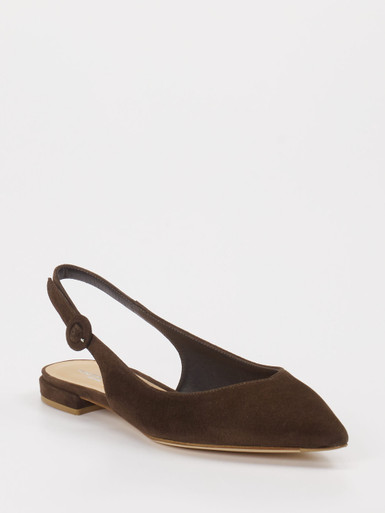 Konstantin Starke – Slingpumps aus Veloursleder Dunkelbraun