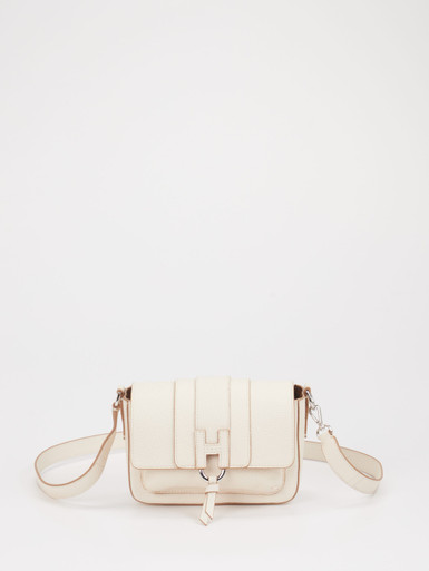 Hogan – Schultertasche aus Leder in Cremeweiß