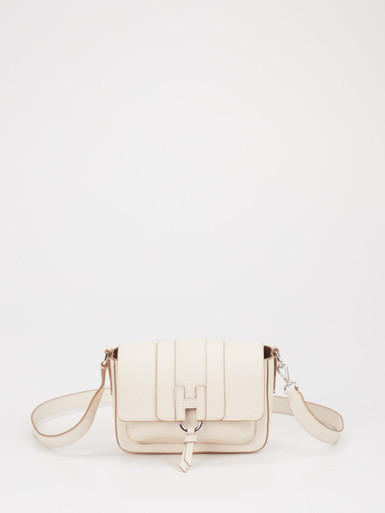 Hogan – Schultertasche aus Leder in Cremeweiß