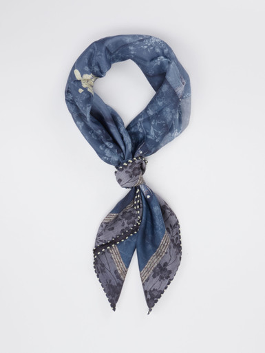 Pierre-Louis Mascia – Halstuch aus Satin in Jeansblau