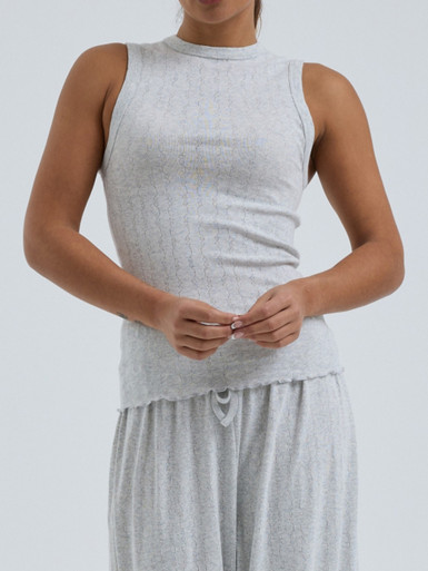 Seamless Basic – Top aus Baumwolle in Hellgrau