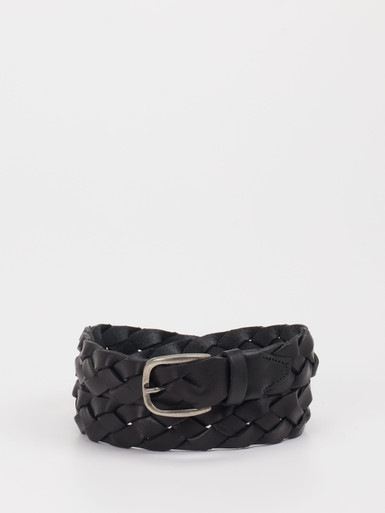 Konstantin Starke – Geflochtener Gürtel aus Kalbleder Schwarz
