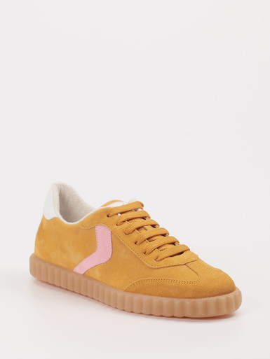 Voile Blanche – Sneaker aus Veloursleder curryfarben