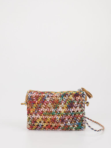 Allan K – Crossbody Bag aus Flechtleder Multicolor