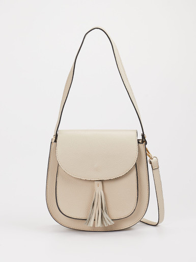 Marlon Firenze – Crossbody Bag aus Leder Cremebeige