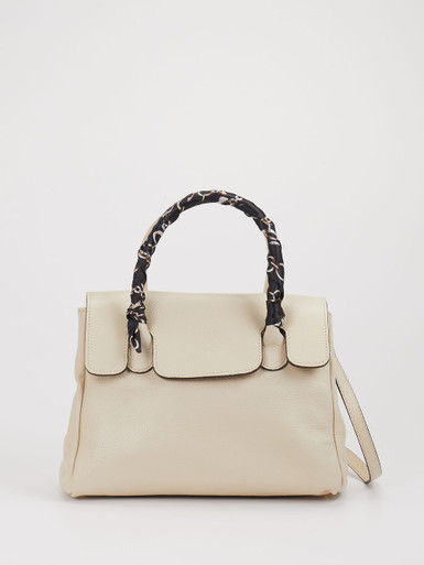 Marlon Firenze – Satchel Bag aus Leder cremefarben