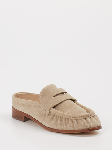 Strategia – Mule-Pantolette aus Veloursleder beige