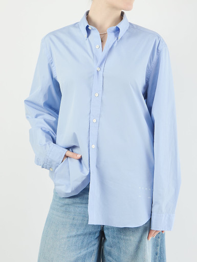 Hogan – Hemdbluse aus Baumwolle Hellblau