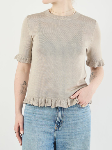 FLONA – Strickshirt aus Strick beige