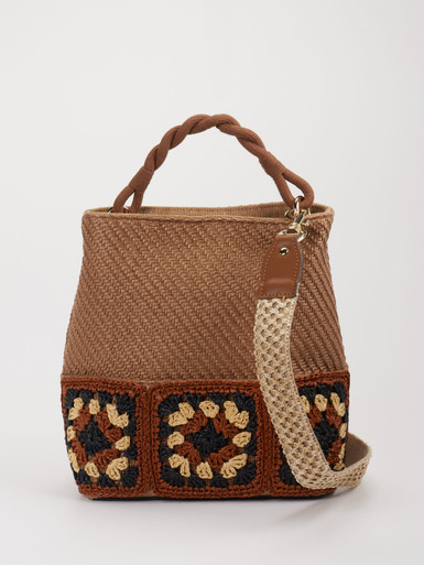 Viamailbag – Schultertasche aus Bastoptik braun