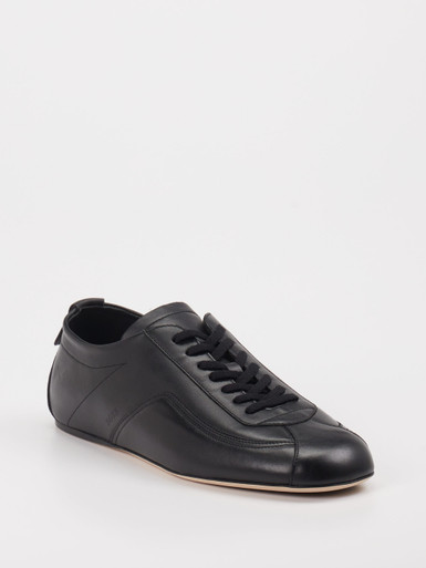 Boss – Low-Top Sneaker aus Kalbleder Schwarz