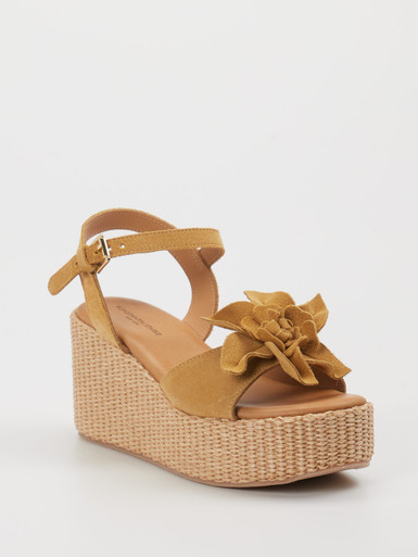 Konstantin Starke – Keilsandalette aus Veloursleder