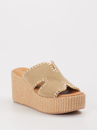 Konstantin Starke – Pantolette aus Veloursleder beige