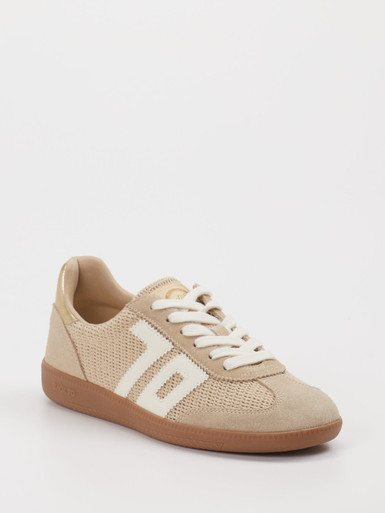 Back 70 – Sneaker aus Velour/Textil Beige