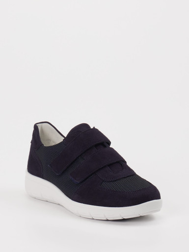 Semler – Slipper aus Velour/Textil Blau