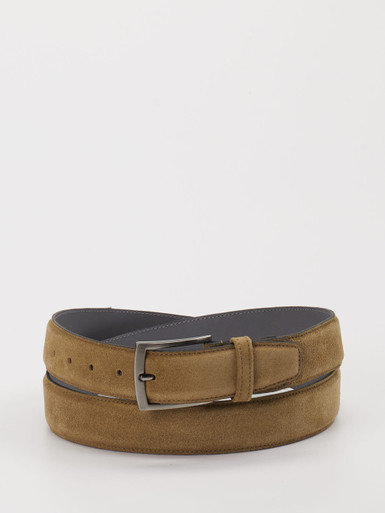 Floris van Bommel – Gürtel aus Veloursleder beige