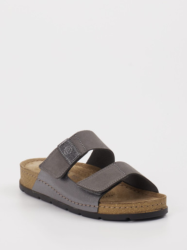 Rohde – Pantolette aus Veloursleder Grau