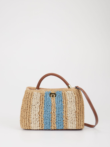 Viamailbag – Schultertasche aus Bastoptik beige