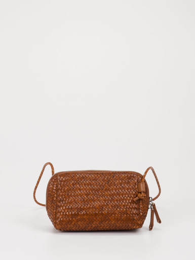 Allan K - Antwerp – Crossbody Bag aus Flechtleder braun