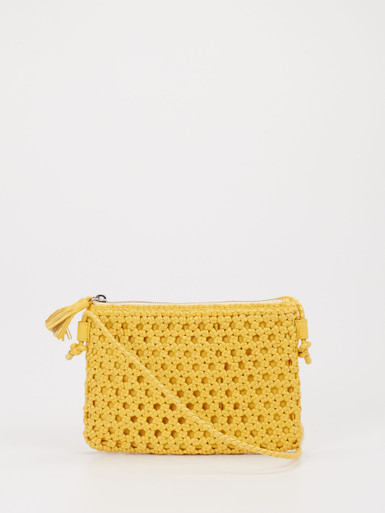 Allan K - Antwerp – Umhängetasche aus Flechtleder gelb