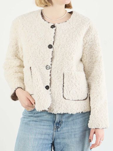 NotyZ – Teddyjacke aus Textil beige