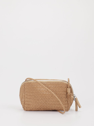 Allan K - Antwerp – Crossbody Bag aus Flechtleder beige