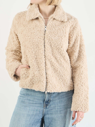 NotyZ – Teddyjacke aus Textil Beige