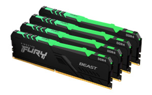 KF432C16BB2AK4/128, 128GB 3200MT/s DDR4 CL16 DIMM (Kit of 4) FURY Beast RGB