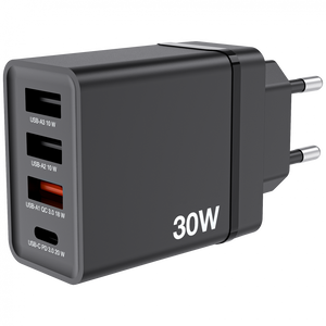 49700, GaN Charger 4 Port 30W USB A/C