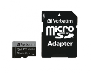 47045, 256GB MICRO SDXC CARD PRO UHS-3 CLASS 10 INCL ADAPTER