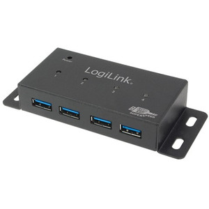 USB3,0 HUB 4Port LogiLink SuperSpeed montierbar aktiv mit Netzteil Black USB3,0 HUB 4Port LogiLink SuperSpeed montierbar aktiv mit Netzteil Black