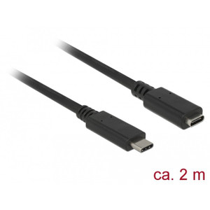 Adapter USB-C  USB-C (ST-BU) Verlängerung 2m DeLOCK Black