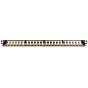 DIGITUS Patchpanel 0,5HE 24-Port Cat6 geschirmt schwarz