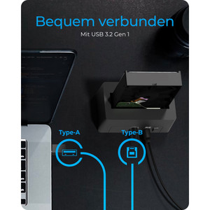 Dockingtation für 1x 2.5"/3.5" SATA I/II/III USB 3.2 ICY BOX Black Dockingtation für 1x 2.5"/3.5" SATA I/II/III USB 3.2 ICY BOX Black