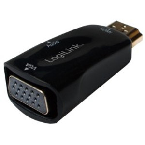 Logilink HDMI Adapter A/M zu VGA/F + 3.5 mm/W. 1080p. schw. Logilink HDMI Adapter A/M zu VGA/F + 3.5 mm/W. 1080p. schw.