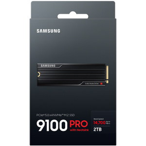 M.2. SAMSUNG 9100 PRO Heatsink NVMe 2TB PCIe 5.0 14.800 MB/s Lesen 13.400 MB/s Schreiben Interne SSD fr PC-Gaming