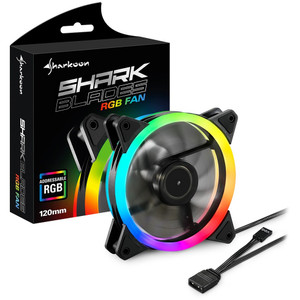 120mm Sharkoon SHARK Blades RGB Fan (schwarz, 120 mm) 120mm Sharkoon SHARK Blades RGB Fan (schwarz, 120 mm)