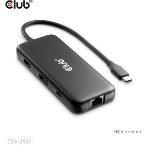 Club3D USB-C 8in1-HUB DP1.4/HDMI2.0/USB-C/LAN 8K30Hz PD100W