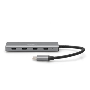 DIGITUS USB-C-Hub 4-Port 3.1-4xC3.1 integr. Kabel silber