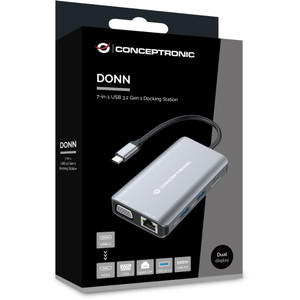 CONCEPTRONIC 7-1 Dock USB-C-HDMI/3xUSB-A/VGA/+ 25cm gr